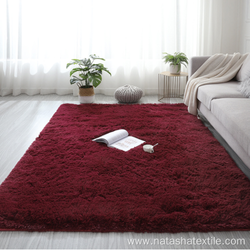 Long plush washable living room floor mat